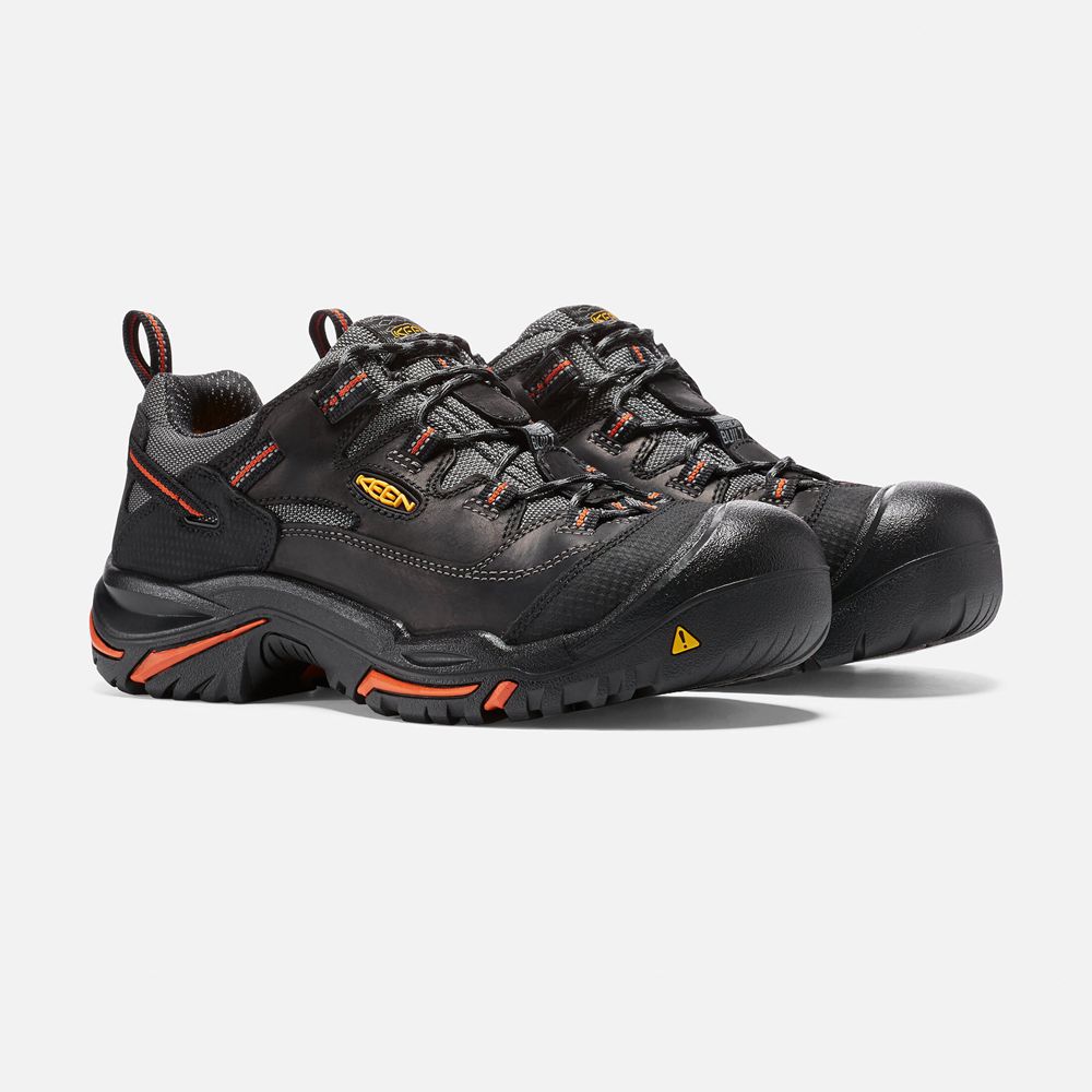 Chaussures de Travail Keen Homme Noir | Braddock Basse (Steel Toe) | OIEAT-5348